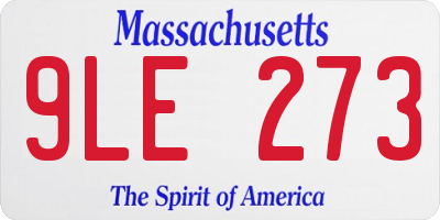 MA license plate 9LE273