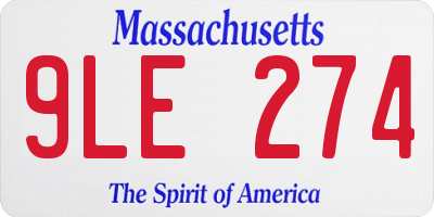MA license plate 9LE274