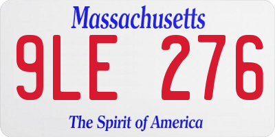 MA license plate 9LE276