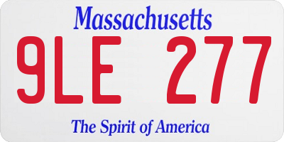 MA license plate 9LE277