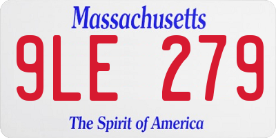 MA license plate 9LE279