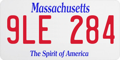 MA license plate 9LE284