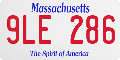 MA license plate 9LE286