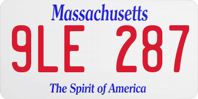 MA license plate 9LE287