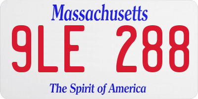 MA license plate 9LE288