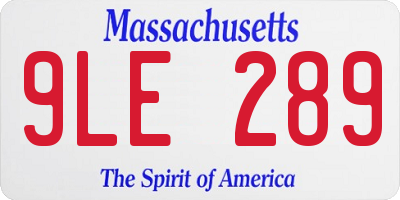 MA license plate 9LE289
