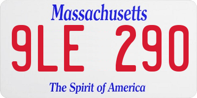 MA license plate 9LE290