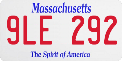 MA license plate 9LE292