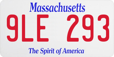 MA license plate 9LE293