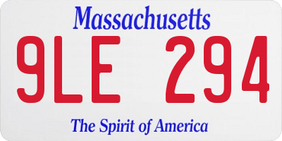 MA license plate 9LE294