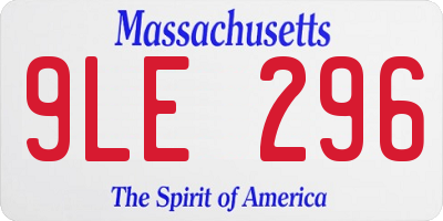 MA license plate 9LE296
