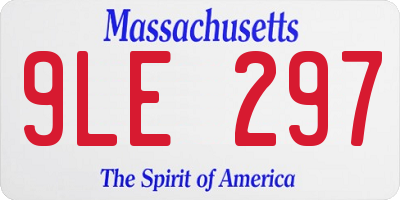 MA license plate 9LE297
