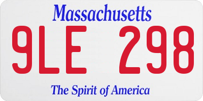 MA license plate 9LE298
