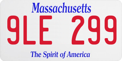 MA license plate 9LE299