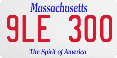 MA license plate 9LE300