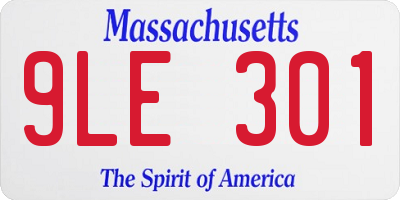 MA license plate 9LE301