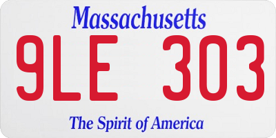 MA license plate 9LE303