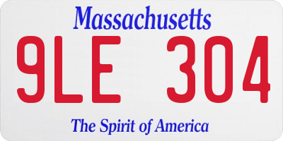 MA license plate 9LE304