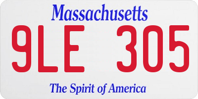 MA license plate 9LE305