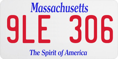 MA license plate 9LE306