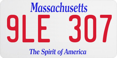 MA license plate 9LE307