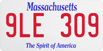 MA license plate 9LE309