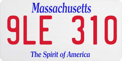MA license plate 9LE310