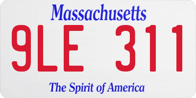 MA license plate 9LE311