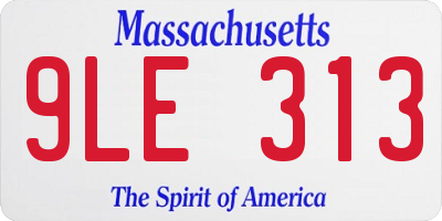 MA license plate 9LE313