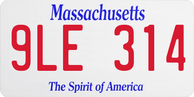 MA license plate 9LE314