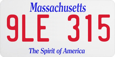 MA license plate 9LE315