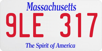 MA license plate 9LE317