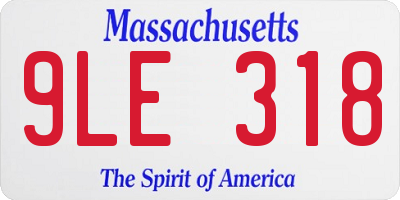 MA license plate 9LE318