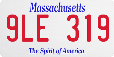 MA license plate 9LE319