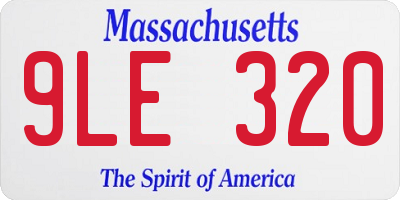 MA license plate 9LE320