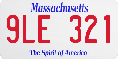 MA license plate 9LE321