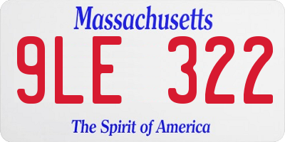 MA license plate 9LE322