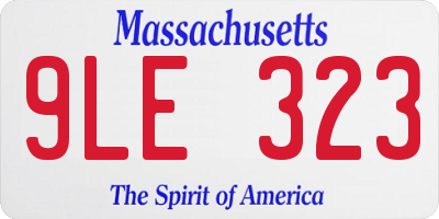 MA license plate 9LE323