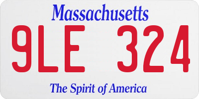 MA license plate 9LE324