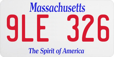 MA license plate 9LE326