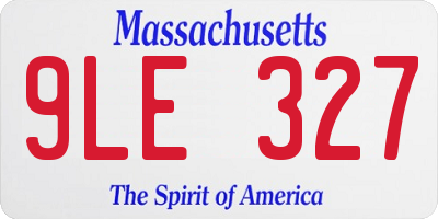 MA license plate 9LE327