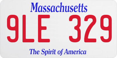 MA license plate 9LE329