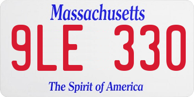 MA license plate 9LE330