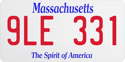 MA license plate 9LE331