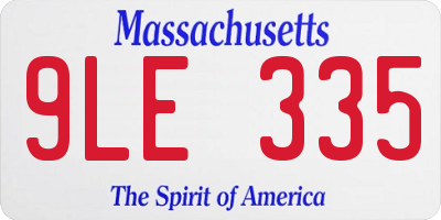 MA license plate 9LE335