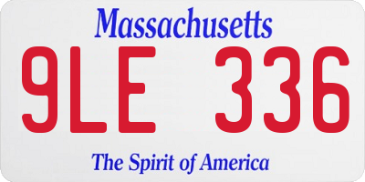 MA license plate 9LE336