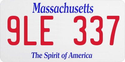 MA license plate 9LE337