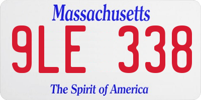 MA license plate 9LE338