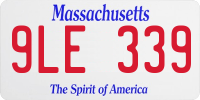 MA license plate 9LE339