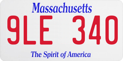 MA license plate 9LE340